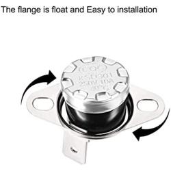 uxcell KSD301 Thermostat 40°C/104°F 10A N.C Adjust Snap Disc Temperature Switch for Microwave,Oven,Coffee Maker 2pcs