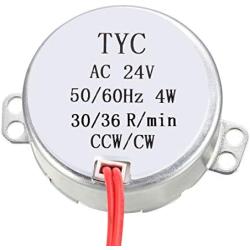 uxcell Electric Synchronous Synchron Motor - Turntable Motor AC 24V 50-60Hz CCW/CW 4W 30-36RPM