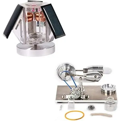 Sunnytech Mini Solar Vertical Mendocino Motor Hot Air Stirling Engine QZ08A-SC010