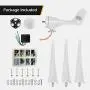 Dyna-Living 400W DC 12V Wind Turbine Generator 3 Blades & 5 Blades 500W DC 12V Wind Turbine Motor with Charge Controller for Home Marine Industrial Energy (Not Included Mast)
