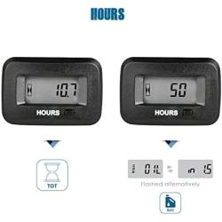 HonorMeet Digital AC/DC Hours Meter,Volt.5V to 277V, Inductive Hour Counter for Mainteance,Works on Lawn Mower Golf Cart Scrubber Machine Go-kart Generator ATV Motorbike Snowmobile.(Normal)