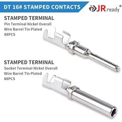 JRready 316PCS Deutsch DT Series Gray Connector Kit in 2 Pin Waterproof Connector,4 Pin Connector with 88 PCS Stamped Formed Contacts(14-18AWG), Deutch Pin Kit, Marine Deutsch Connectors ST6319