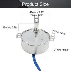 Fielect Synchronous Motor AC 110V 0.8-1RPM Turntable Motor CW/CCW Direction 4W TYC-50 Double Flat Tapping Shaft