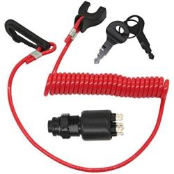 175974 5005801 Boat Ignition Switch with 2 Keys & Safety Lanyard Assembly Compatible with OMC Johnson Evinrude Boat Outboard Motor 40-200 HP