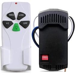 Universal Ceiling Fan Remote Control Kit, Replacement for Hunter/Harbor Breeze/Hampton Bay/Honeywell/Litex, with Receiver, 3-Speed, Light Dimmer, Replace FAN-53T 2AAZPFAN-53T FAN-11T KUJCE9103 UC7030T