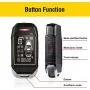 Acteam 2 Way Car Security with Remote Start Car Alarm System with Big LCD Display Remote Starter Turbo Timer Mode Shock Warning 1500M Long Remote Range DC12V