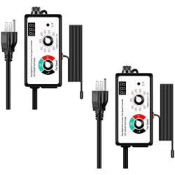 iPower Variable Vent Duct Inline Blower Fan Speed Adjuster with Temperature Controller for HVAC Ventilation System, Upgrade, 750W 6A, 2 Pack