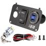 10L0L Golf Cart Key Switch Console Plate Kit for EZGO TXT, Includes F&R Switch, USB Charger Socket, Volt Meter, Ignition Switch Key