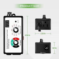 iPower Variable Vent Duct Inline Blower Fan Speed Adjuster with Temperature Controller for HVAC Ventilation System, Upgrade, 750W 6A, 2 Pack