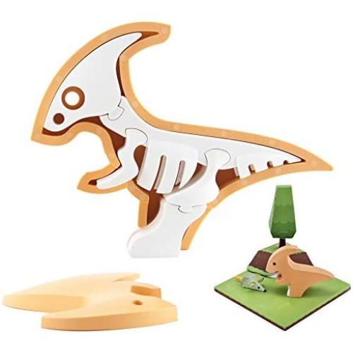 HALFTOYS Magnetic 3-D Puzzle Dinosaur Figures Toy Set for Kids & Family- para-Fine Motor Development