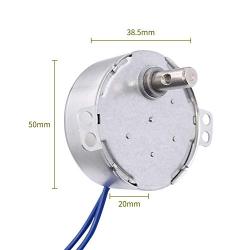 WOWOONE 1pc Synchronous Motor with Wire, AC 100-127V 50/60Hz 4W CCW/CW (5-6 RPM) Turntable Motor Electric Synchron Motor for Cup Turner, Cuptisserie, Tumbler Cup Rotator with 7mm Flexible Coupling