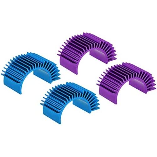 MECCANIXITY Motor Heat Sink Cooling Fins Aluminum 36mm Dia Sky Blue Purple for Motor 4pcs