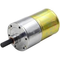 Eilumduo DC 24V 60RPM Gear Motor High Torque Electric Micro Speed Reduction Geared Motor Eccentric Output Shaft 37mm Diameter Gearbox with 2 Terminals
