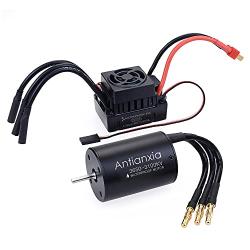 3650 3100KV Brushless Motor and 60A ESC Combo Set/Waterproof sensorless kit/Output 5.8V/3A/for 1/10 Remote Control car Truck Off-Road Vehicle