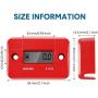 2 Pieces Inductive Hour Meter for Gas Engine Lawn Mower Dirt Bike Motorcycle Motocross Snowmobile Karting Marine ATV Boat Outboard Motor Generator Waterproof Hour Meters (Black, Red)