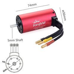 KingVal Replacement 3674 2250KV Waterproof Brushless Motor Shaft 5mm Compatible with 1/8 RC Car