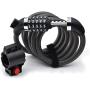 Bike Lock Cable 6 Feet Bike Security Chain Lock with Combination Code Keyless Anti Theft Resettable Password 5 Digit Hardness Mounting Bracket Steel Lock for Bike Bicycle Motorcycle Door Gate Outdoor
