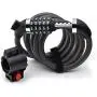 Bike Lock Cable 6 Feet Bike Security Chain Lock with Combination Code Keyless Anti Theft Resettable Password 5 Digit Hardness Mounting Bracket Steel Lock for Bike Bicycle Motorcycle Door Gate Outdoor