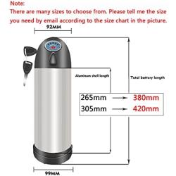 FREEDOH 24V/ 36V/ 48V E-Bike Battery Li-ion Water Bottle Battery Rechargeable Battery for 250W 500W 750W Scooter Motors with Charger Battery Indicator BMS Protection Board