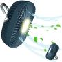 Outdoor Camping Fan with Hanging Hook, Battery Operated Portable 8-inch Super Strong Airflow, with LED Light, desktop stand, 10 hours, 4 Speeds, Tent, Room Air Circulation, Window (Blue)