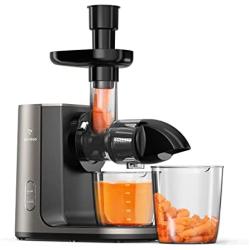 Cold Press Juicer, NIFEIPDUO Masticating Juicer Machines With Reverse Function/Silent Motor, Easy To Clean Slow Masticating Juicer With Brush For High Nutrient Juice and Vegetable Juice (Black)