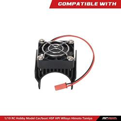 RC Motor Heatsink with 5V Cooling Fan for 1/10 Traxxas Axial Tamiya Losi 540 550 3650 Size Brushless Engine Motor?Remote Control Car Truck Buggy Crawler,Black