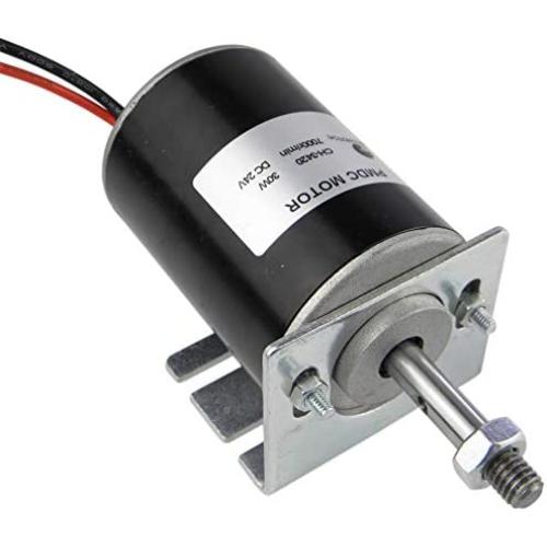 CHANCS CH-3420 Permanent Magnet 12v/24V DC Motor 30W CW/CCW Reversible Electric Gear Motor High Speed DC Adjustable-speed Motor Mounting Bracke Fixed Seat Holder for DIY Generator(24v 7000RPM)