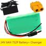 Wnicek 24V 6Ah E-Bike Lithium Battery 7S 2P 6000mAh Lithium-ion Battery Pack Suitable for 200W 250W 350W 500W Motor with Charger for Electric Scooter Electric Go-Kart Power Tools