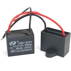 WINGONEER 2Pcs CBB61 4uF 450V AC 50 60Hz Air Conditioner Fan Motor Running Capacitor