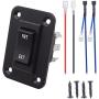 TWTADE Momentary Polarity Reverse Rocker Toggle Switch Control Motor Up Down forword reverse 20A 50V DC/15A 250V AC 6 Pin 3 Position (ON)-Off-(ON) with Panel,Wire KCD2-7-223-6PIN+M-075-1K+X