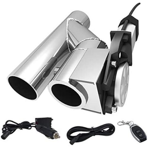 SPELAB Electric Exhaust Cutout Valve 3.0 Inch 76mm Catback Single Y Pipe with One Controller Remote Kit