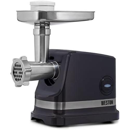 Weston Electric Meat Grinder & Sausage Stuffer, #5 500 Watt, 5/8 HP Motor, Grinds 2 lbs Per Minute, Black (33-1101-W)