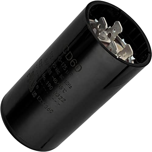 145-175 uf MFD 50/60 Hz 110-125 VAC Volts Round Start Capacitor by Blue Stars - Universal Fit for Air Conditioner and Other Electric Motor Applications - Pack of 1