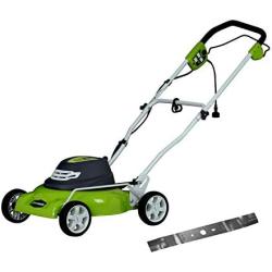 Greenworks 18-Inch 12 Amp Corded Electric Lawn Mower with Extra Blade 25012