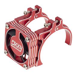 DKKY Aluminum Motor Cooling Fan 40-43mm Adjustable Dual Motor Mounts for ARRMA Axial TRAXXAS 1/10 RC Car 4274 4068 4268 Motor (Red)