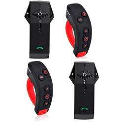 Motorcycle Bluetooth Headset FreedConn Colo-RC Communication Intercom Helmet Headset with L3 Handlebar Remote Controller NFC,FM Radio,Handsfree,Range-1000M,2-3Riders Pairing Pack of 2 Hard Cable