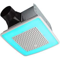 Broan-NuTone AER110RGBL ChromaComfort 110 CFM Ventilation Fan with 24 Color Selectable LED, 1.5 Sones, ENERGY STAR Certified, White
