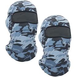 2 Pieces Bandana Face Hat for Outdoor Motorcycle Ski Mask Winter Sun Camouflage Face Cover for Sports Windproof Dustproof