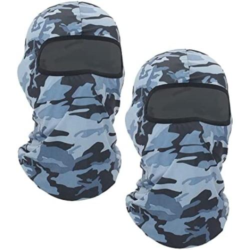 2 Pieces Bandana Face Hat for Outdoor Motorcycle Ski Mask Winter Sun Camouflage Face Cover for Sports Windproof Dustproof
