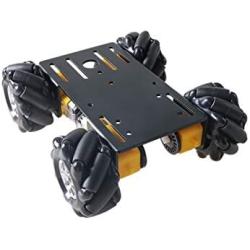 SZDoit Premium 4WD Mecanum Wheel Car Chassis MC100 with Metal Frame, 4pcs TT DC Motor, 60mm Mecanum Wheels, AI ROS Robotic Model for Arduino / Raspberry Pie, Teens Science STEAM Education Platform Kit