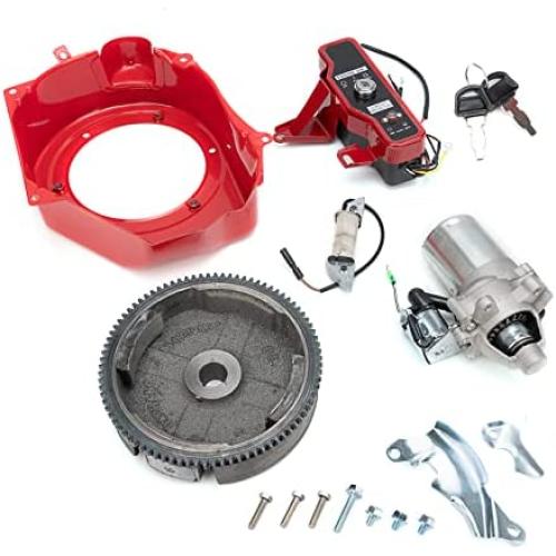 MiKaFex Electric Start Kit Compatible with Honda GX160 5.5HP GX200 6.5HP Switch Starter Motor Ignition FlyWheel Fan Cover