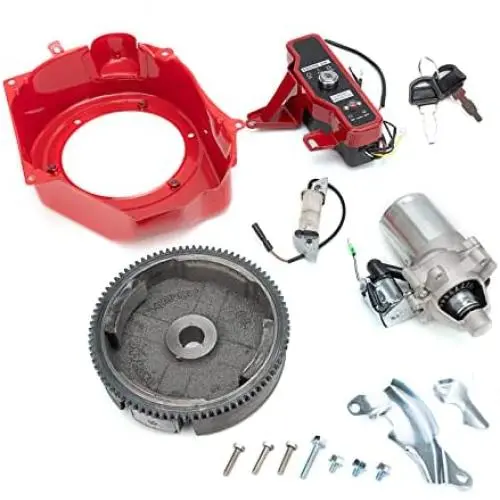 MiKaFex Electric Start Kit Compatible with Honda GX160 5.5HP GX200 6.5HP Switch Starter Motor Ignition FlyWheel Fan Cover MiKaFex Electric Start Kit Compatible with Honda GX160 5.5HP GX200 6.5HP Switch Starter Motor Ignition FlyWheel Fan Cover