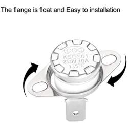 uxcell KSD301 Thermostat 135°C/275°F 10A Normally Closed N.C Adjust Snap Disc Temperature Switch for Microwave,Oven,Coffee Maker 2pcs