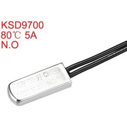 uxcell KSD9700 Thermostat, 80℃ Normally Open Temperature Switch Thermal Switch, N.O 5A Metal Temperature Controller 2pcs