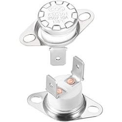 uxcell KSD301 Thermostat 135°C/275°F 10A Normally Closed N.C Adjust Snap Disc Temperature Switch for Microwave,Oven,Coffee Maker 2pcs