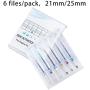 6Pcs S1-F3 Endodontics Files Heat Acticated NiTi Engine Use Super Rotary File 21mm/25mm Endo Root Canal File (25mm)