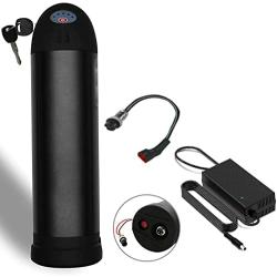 Jieoto 36V Ebike Battery 15AH Lithium Ion Mountain Bike Battery Pack Bottle Type Waterproof with Charger and Holder, for 250W 350W 500W 750W Electric Bicycles Motor
