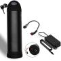 Jieoto 36V Ebike Battery 15AH Lithium Ion Mountain Bike Battery Pack Bottle Type Waterproof with Charger and Holder, for 250W 350W 500W 750W Electric Bicycles Motor