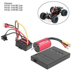 RC Motor Set, 2838 Sensorless Brushless Motor 4500KV+35A ESC+Programming Card for 1/14 1/16 1/18 RC Car