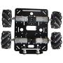 Premium 4WD Smart Mecanum Wheel Car Chassis for Arduino / Raspberry pi, ROS Metal Robot Platform with 80mm Mecanum Omni Wheel & DC Motor with Encoder, DIY Smart RC Robot Car Chassis DIY Learning Kit